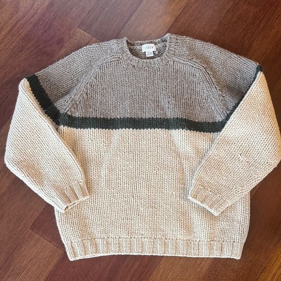 J. Crew Other - J. Crew Beige and Olive Crewneck Sweater